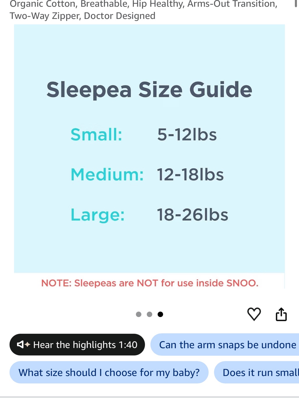 Happiest Baby Sleepea Sleep Sack Swaddle, Nwt Large — image 2 of 2